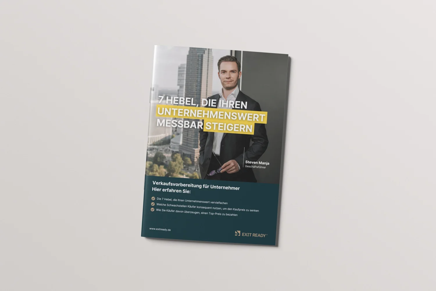Gedruckte Ausgabe des Exit Ready Leitfadens zu den 7 Hebeln