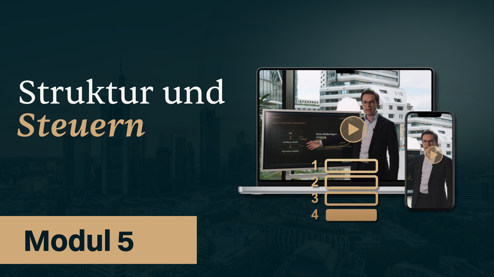 Kurscover Block E: Struktur und Steuern